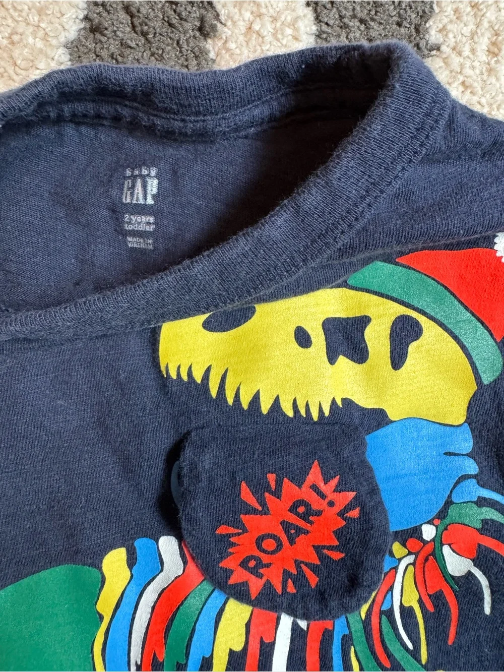 GAP Navy Long-Sleeve Dinosaur Skeleton Graphic Tee